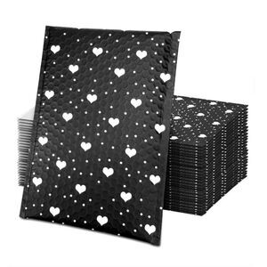20- 6x9"Black & White Hearts Self Sealing Mailers 50 Sti…